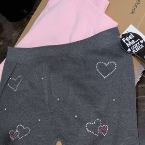 (2) Cozy Fleece Kids Pant Bottoms - Gray and Pink